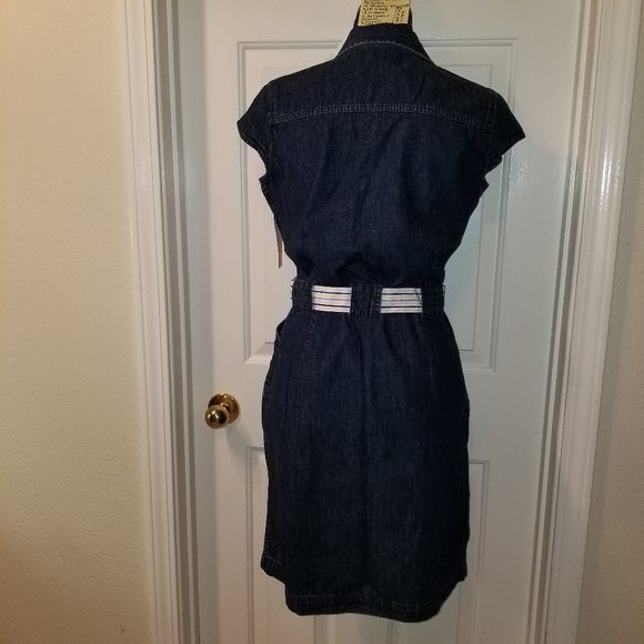 SYMMER DRESS NWT Stylish, Upscale Liz Claiborne Blue Denim - Picture 6 of 16